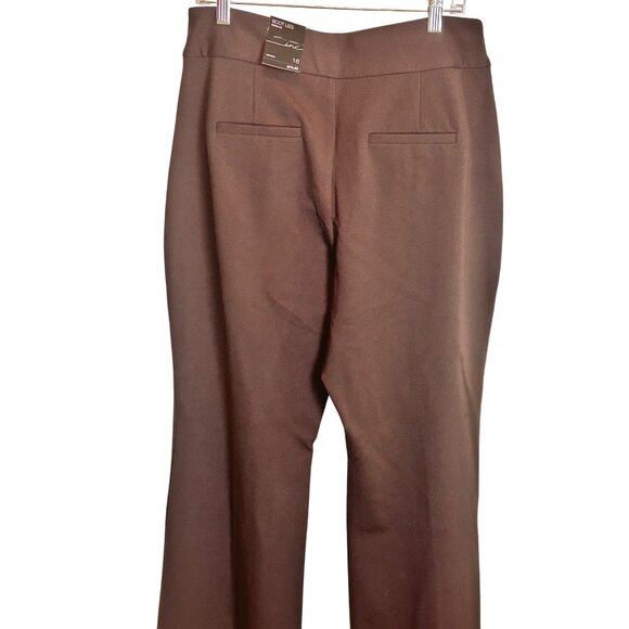 INC Size 16 Stylist Elegnt Brown Wide Leg Dress Trousers Pants - Picture 4 of 7